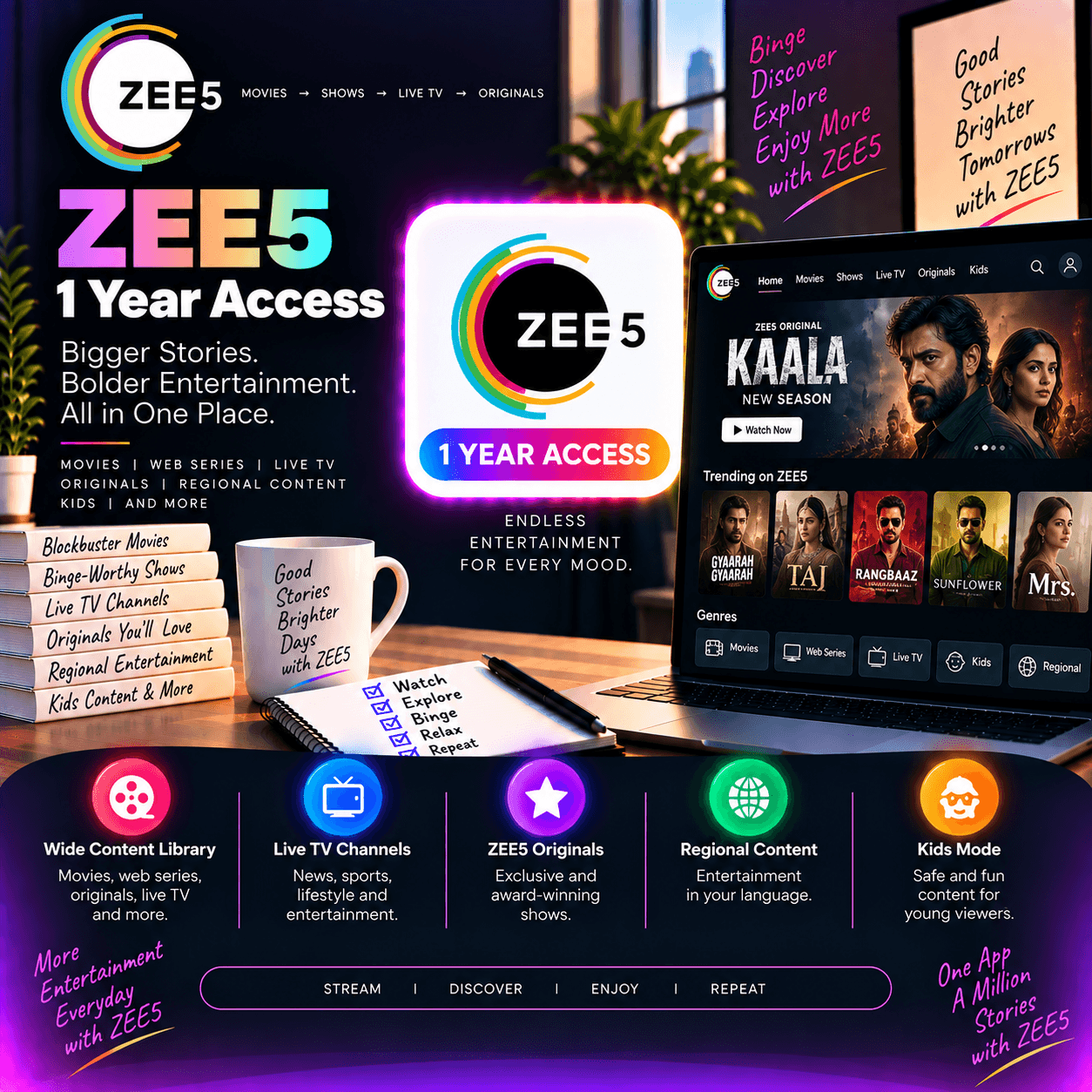 Zee5 – 1 Year